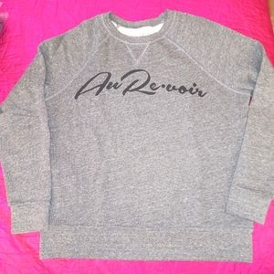 Anthropologie Sol Angeles "Au Re•voir" Gray Sweatshirt